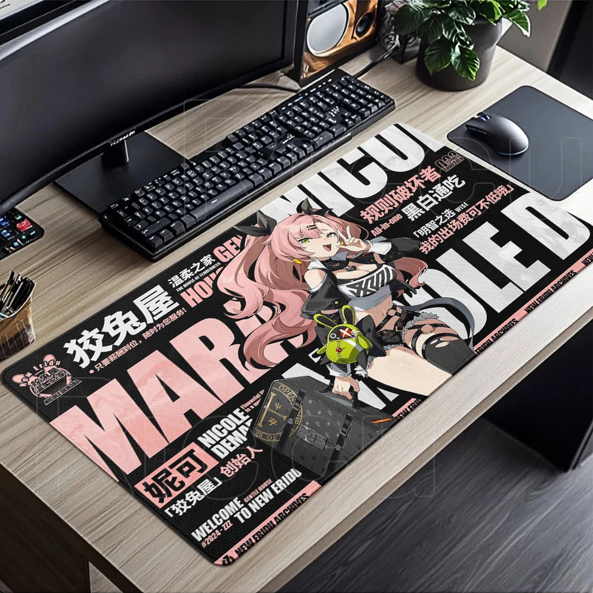 Zenless Zone Zero Mouse Pad ZZZERO ZZZ Jane Doe Anby Demara Corin لوحة ماوس كبيرة لوحة المفاتيح XXL ملحقات مكتبية حصير لوحة المفاتيح #1