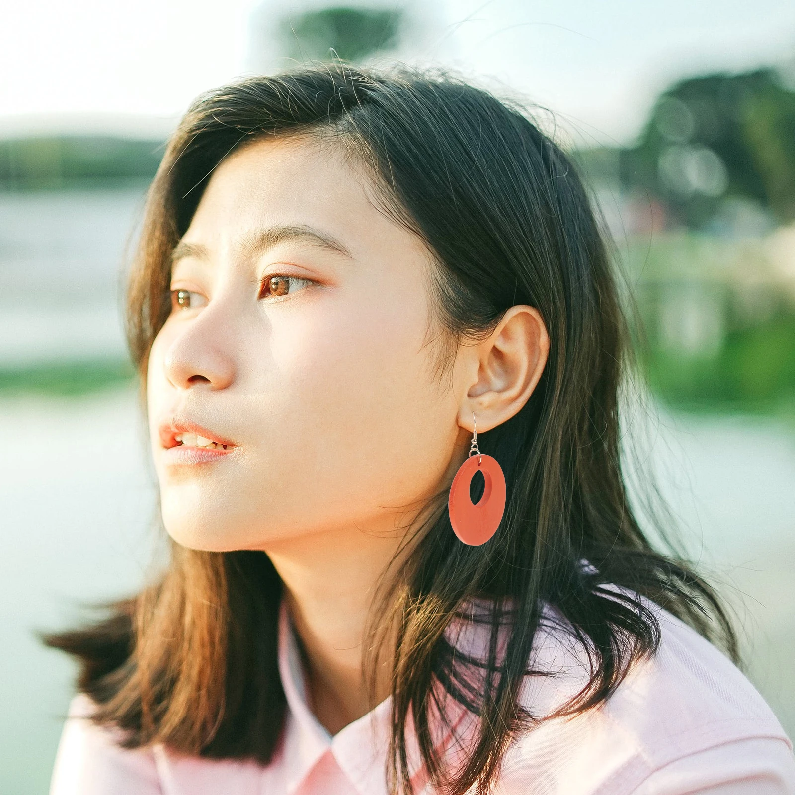 

Wooden Geometric Earrings Skin-friendly Ohrringe Basteln Drop Hook Premium Material Shaped Metal Unique Decorations Performance