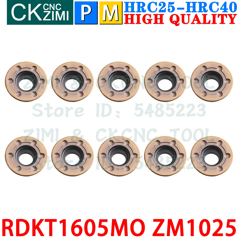 RDKT1605MO ZM1025 RDKT 1605 MO Carbide Inserts Round Milling Inserts Indexable Face Milling Tools CNC Metal lathe Cutting Tools