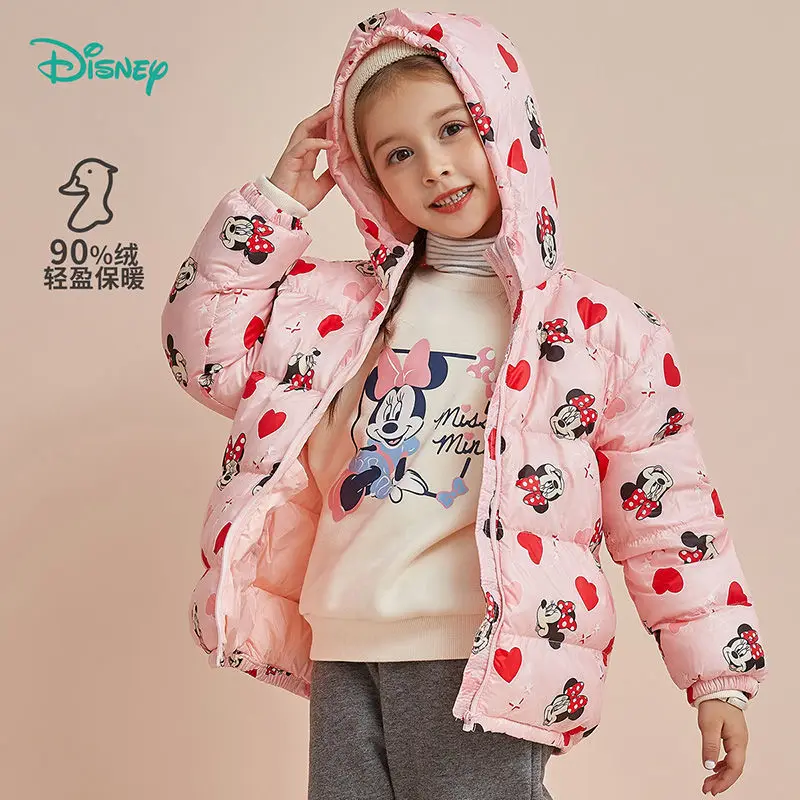 Disney Mickey Minnie Bedrukt Kinderkleding Donsjack Kawaii Herfst En Winter Kinder Lichtgewicht Warme Winddichte Top