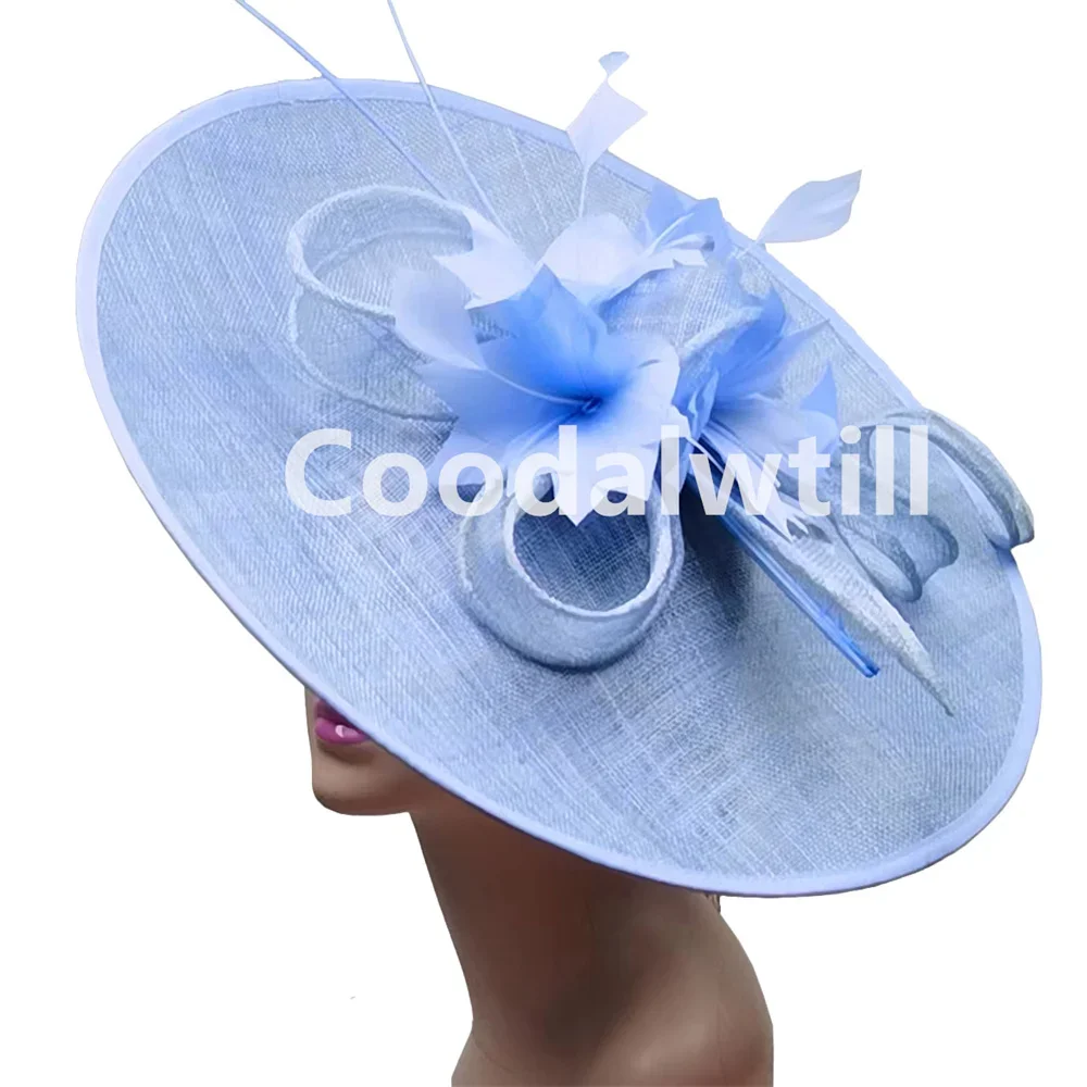 Grand Chapeau Fascinateur Derby pour Femme, Plume, Royal Ascot, ixde Mariage, Pièce de Sauna, Fleur, Église