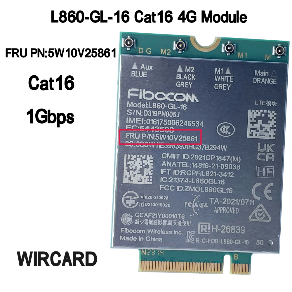 

L860-GL-16 XMM 7560R + 4G LTE модуль FRU 5W10V25861 5W10V25839 для Thinkpad L13 Gen3 L14 Gen3 L15 Gen3 P16 Gen1 P15V Gen3 Z13