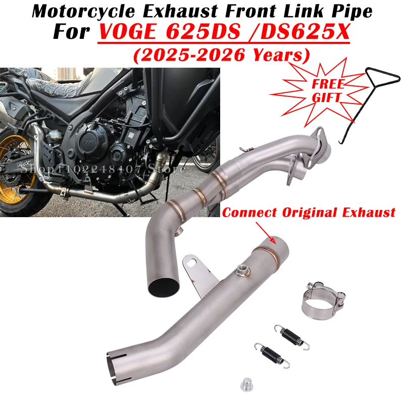 

Slip On For VOGE 625DS DS625X 2025 2026 Motorcycle Exhaust Escape System Modified Front Link Pipe Connect Original Muffler