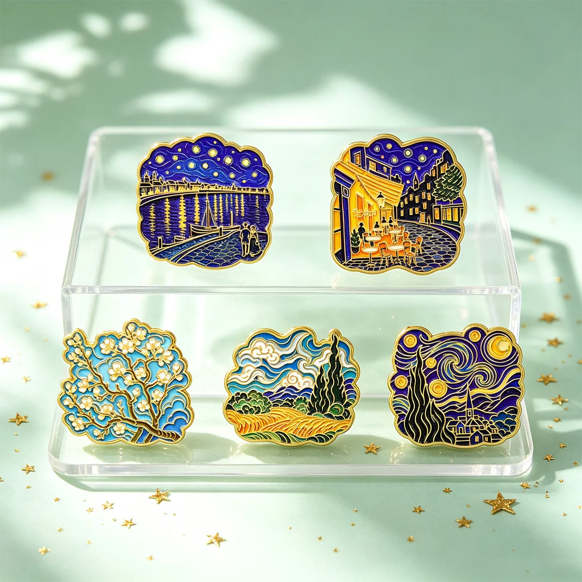 5개 세트 반 고흐 아트 에나멜 핀 세트 별이 빛나는  - Enamel Pin Set 리뷰 및 가격