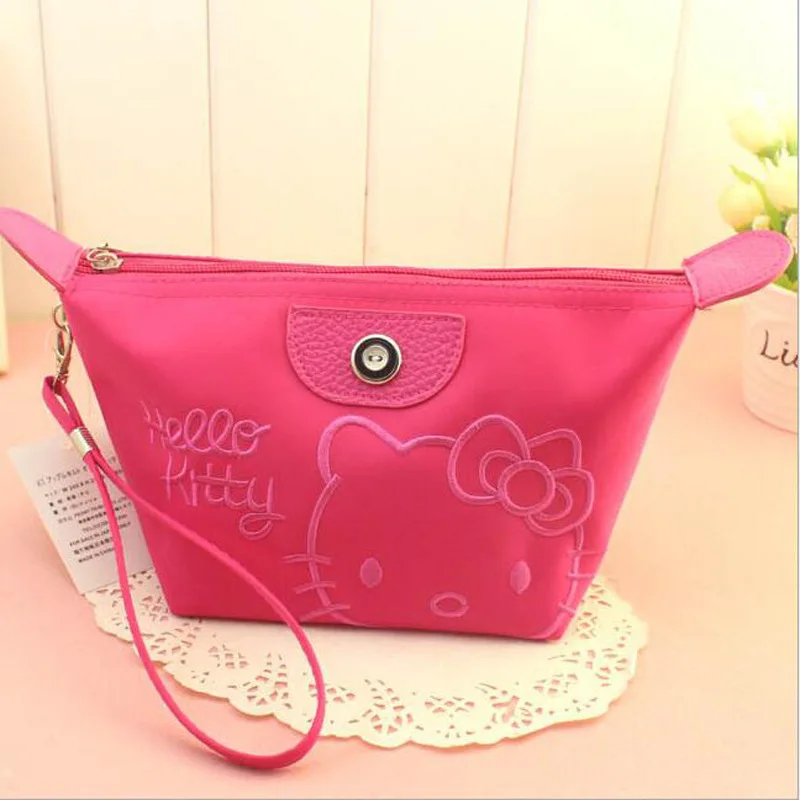 Sanrio Hello Kitty Makeup Bag Anime Y2K Girls Storage Bag Cartoon Kawaii Large Capacity Waterproof PU Handbag Gift 28X11cm