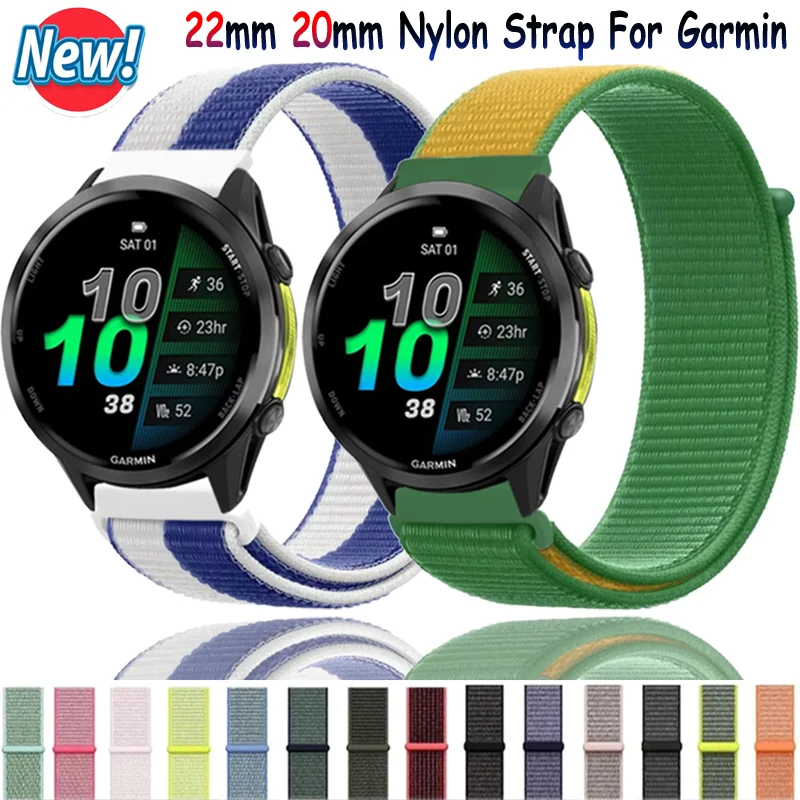 22mm 20mm Nylon Strap For Garmin Forerunner 970 570 165 965 55 Venu 3 Flag Style Fashion Wristband Garmin Active 6 Approach S50