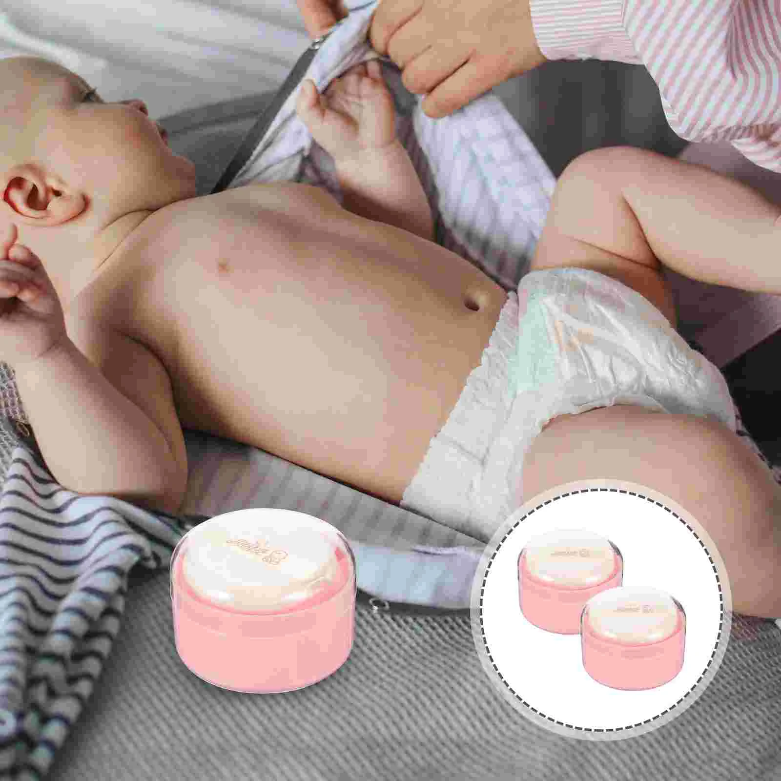 

2 Pcs Powder Puff and Container Body Box Applicator Talcum Caja Talco Para Bebe Baby Puffs