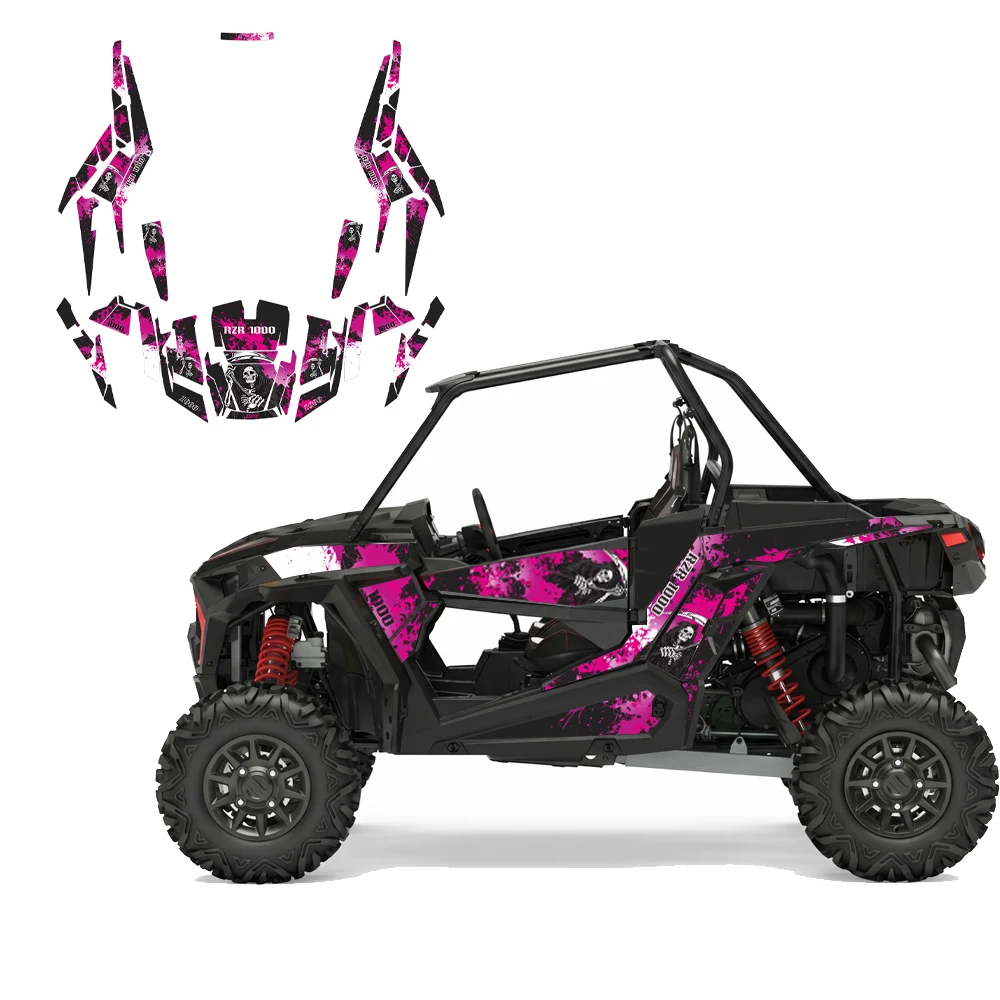 Fit For POLARIS RZR 1000 TURBO 2014 2015 2016 2017 2018 2019 UTV Background Graphics Decal Stickers Kit Custom