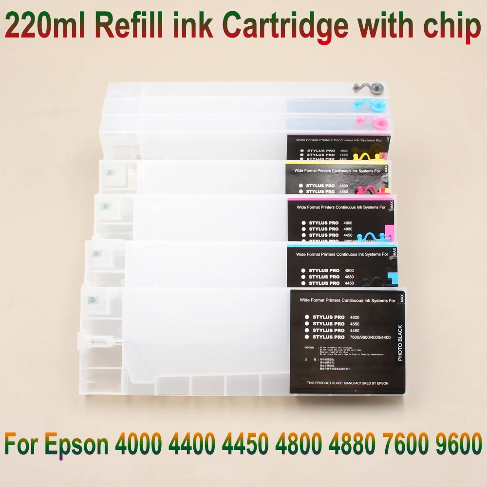 

4880 Refillable ink cartridges for Epson stylus pro4880 4800 4000 4450 7600 9600 with chips