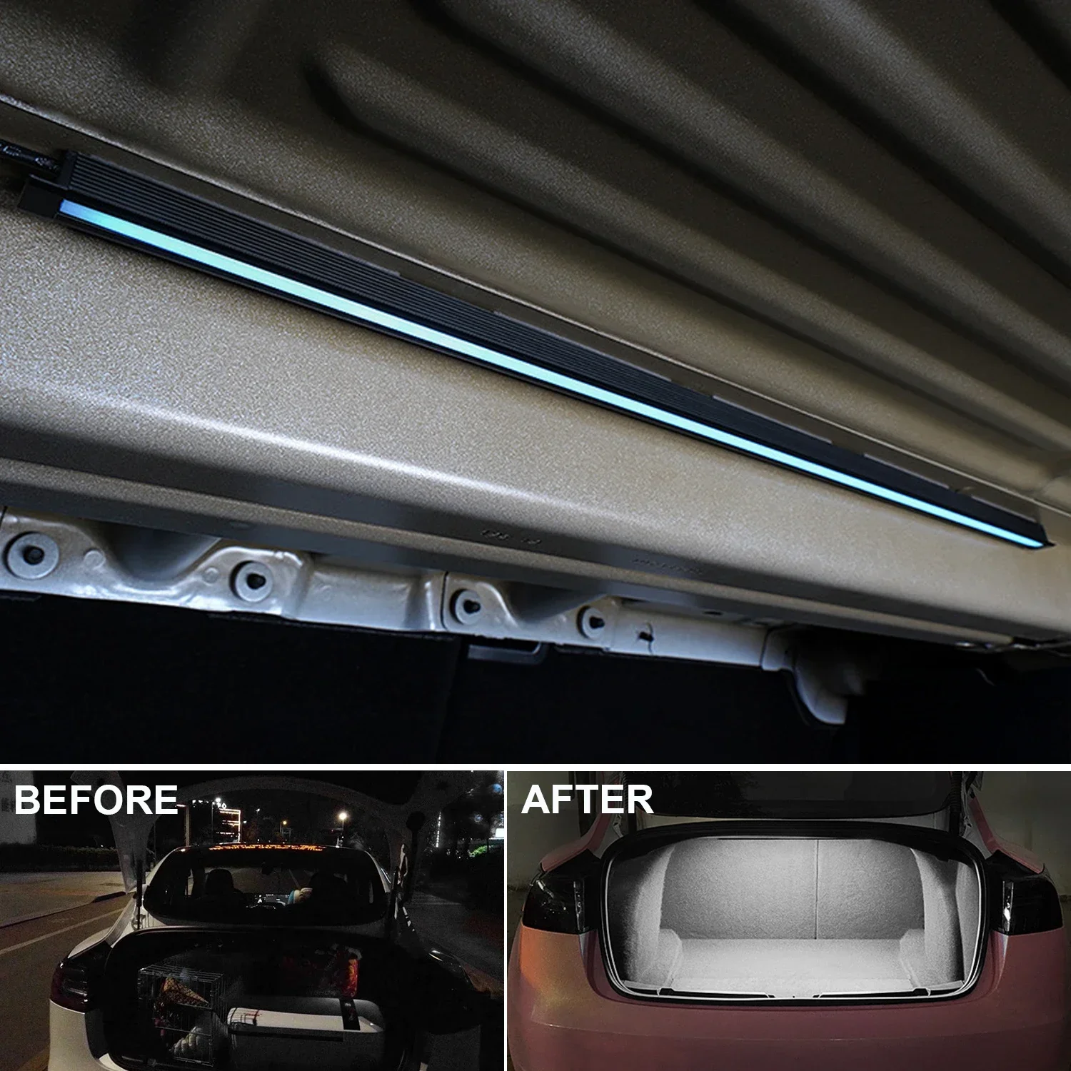 For Tesla Model 3 LED Car Trunk Light Atmosphere Light モデル3 Interior Modification Decorative Light Bar 테슬라 모델3 자동차용품