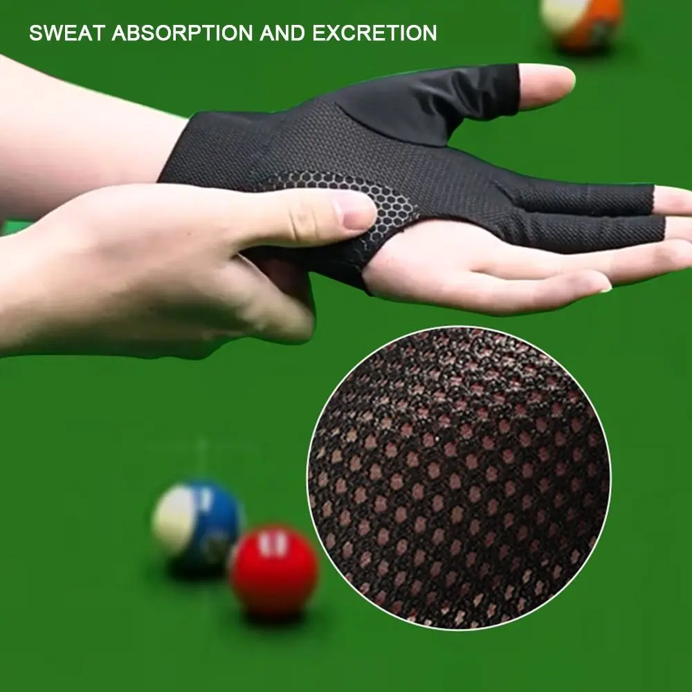 왼쪽 및 오른쪽 핸드 당구 장갑 미끄럼 방지 통기성 당구 훈련 장갑 탄성 스누커 당구 장갑