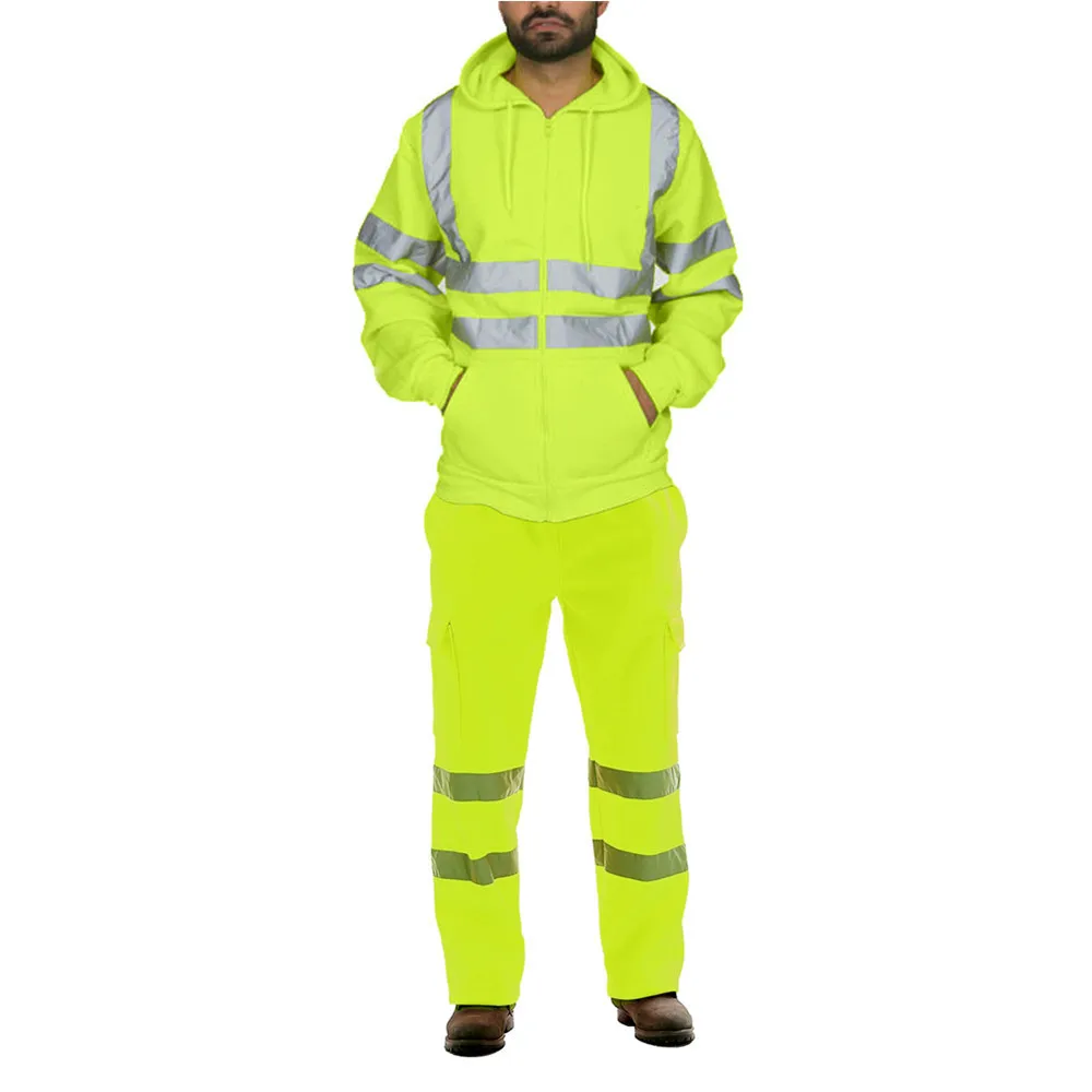 

Unifom Set Men Sanitation Workers Reflective Strip Work Clothes Fleece Cold-Proof Clothing Male's Labour Suits Plus Size 4XL