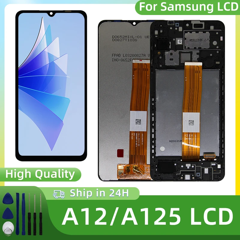 6.  5-calowy wyświetlacz IPS do Samsung Galaxy A12 LCD SM-A125F SM-A125M, ekran dotykowy, zamiennik wyświetlacza do Samsung A125, wyświetlacz SM-A125U