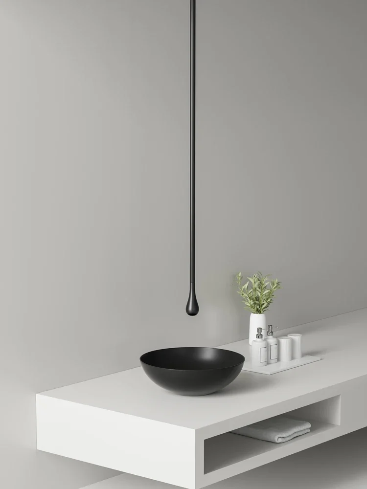 سقف مخفي من النحاس بالكامل ، أعلى الجدار ، الفن الإبداعي ، استشعار ذراع الرافعة ، قطرات الماء