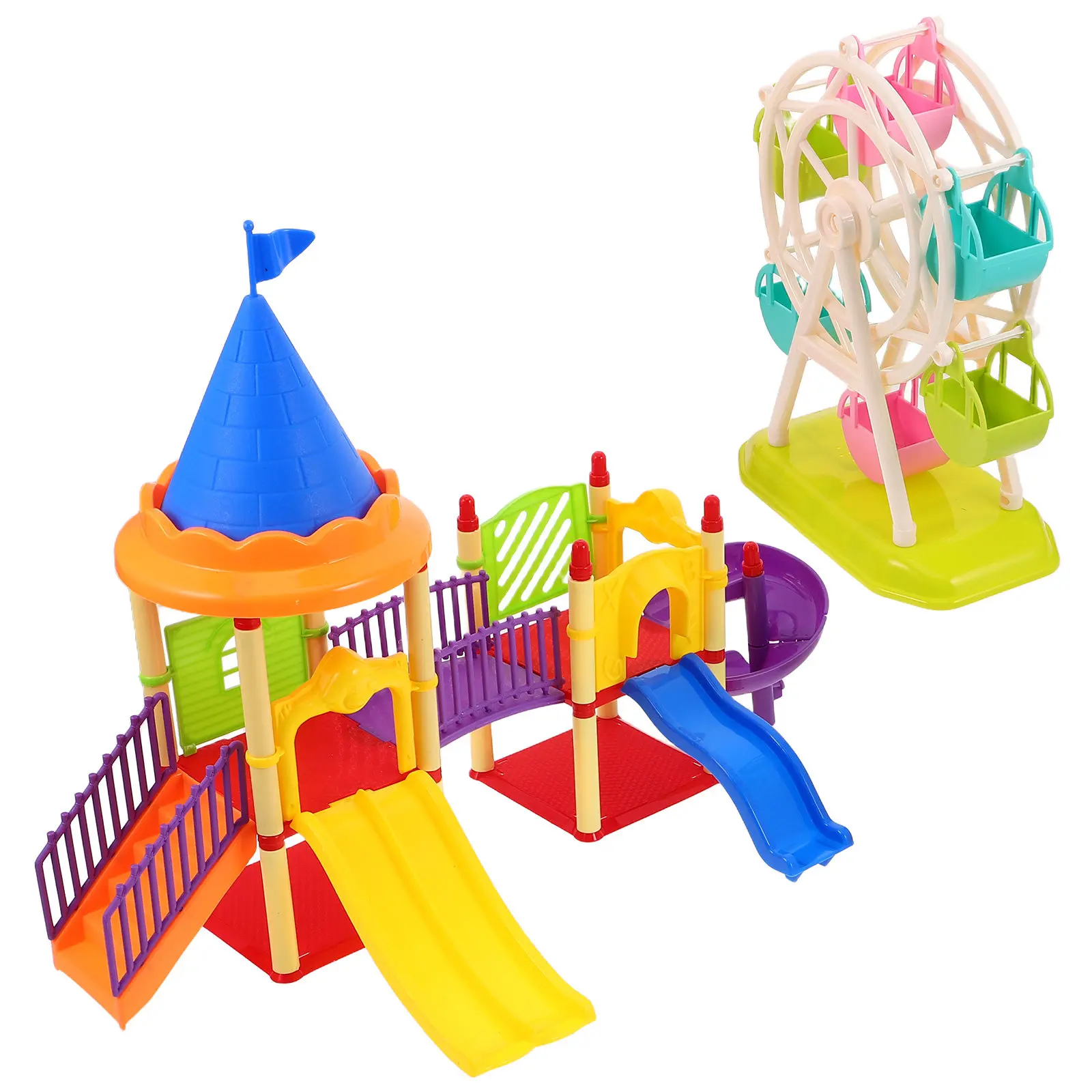 2pcs-miniature-playground-for-dollhouse-scene-building-creative-pretend-play-indoor-outdoor-fun-micro-landscape-decor
