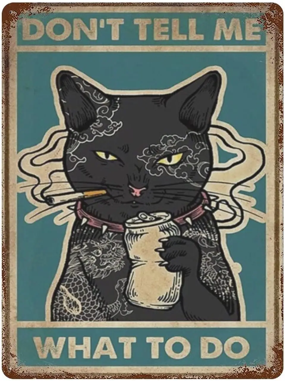 Винтажный металлический жестяной знак Кот не скажите мне, что мне делать на День святого Валентина, забавная новинка, для кухни, бара, клуба, гаража, сада, хо