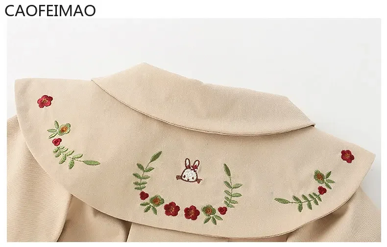 2025 Spring Girl Long-sleeved Embroidered Coat Baby Infant Kids Children Windbreaker Contracted Leisure Kids Jackets for Girls