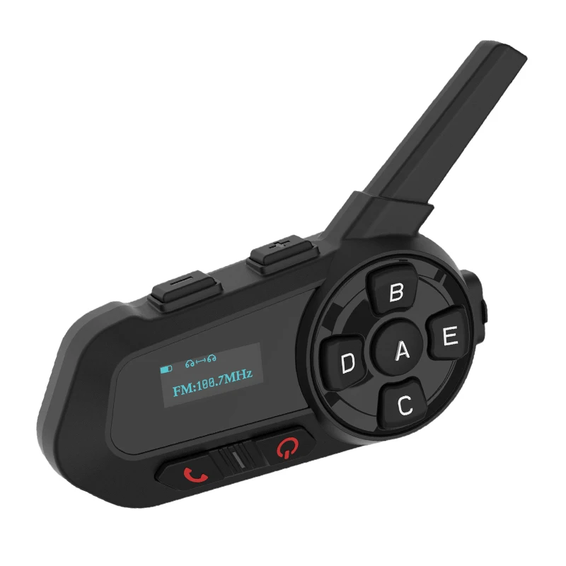 

Bluetooth-гарнитура для внутренней связи на шлеме BT5.1, громкая связь со встроенным FM-радио, водонепроницаемое устройство связи для мотоцикла