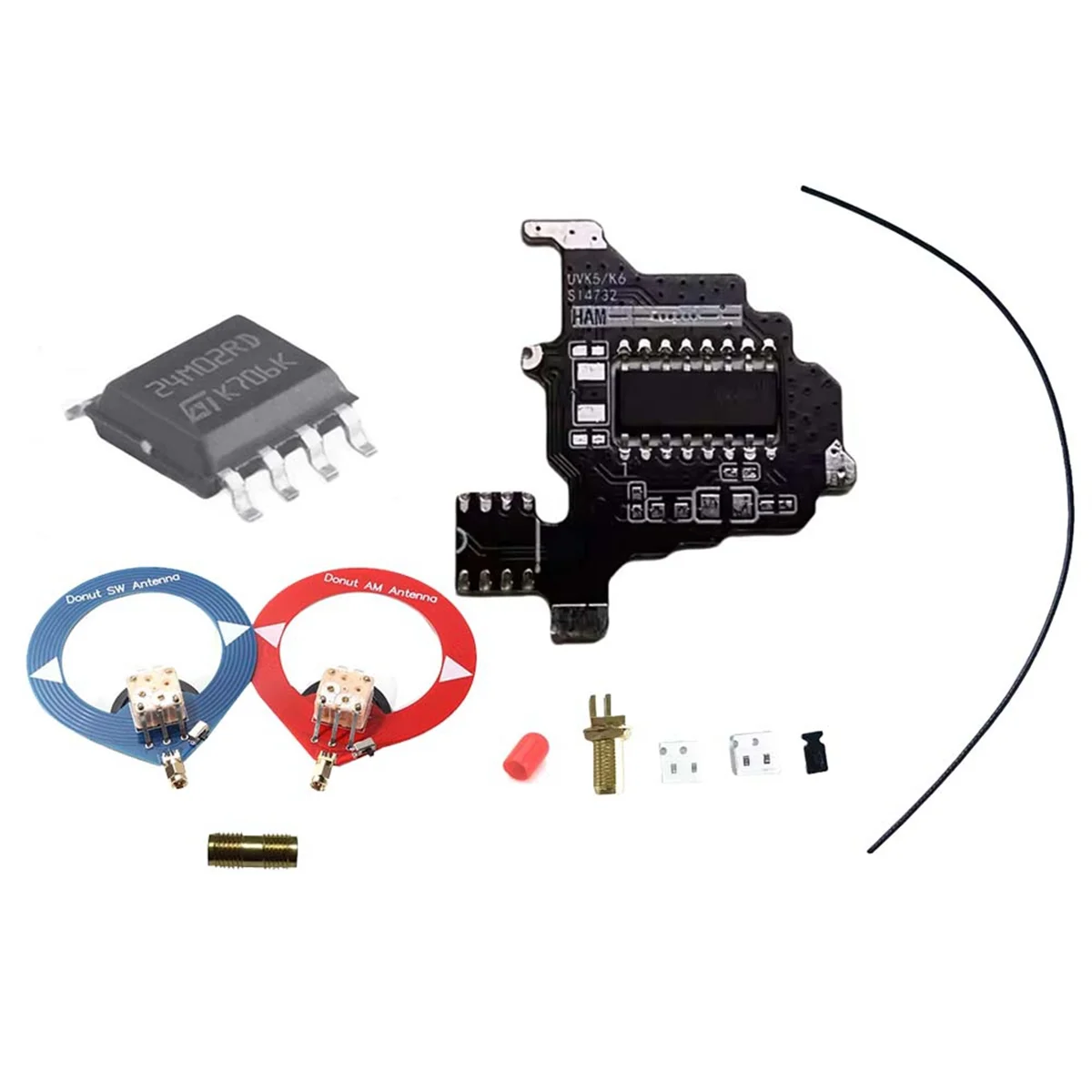 For Quansheng K5/K6 SI4732 Modification Module+2xDonut Antenna+2M Expansion Chip Kit Shortwave Dual Antenna Solution