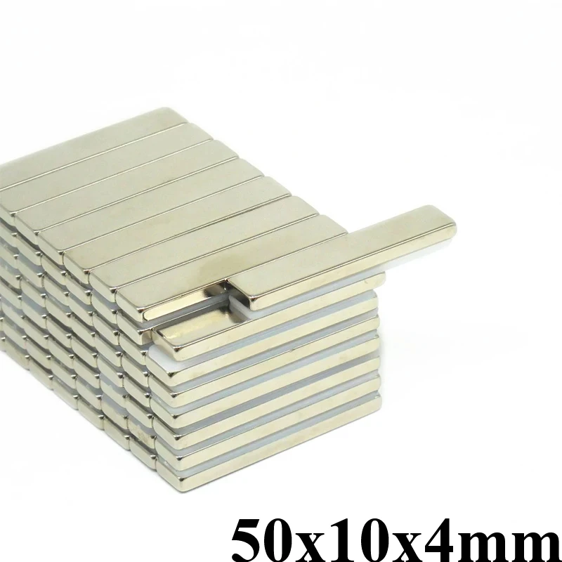 50x10x4mm   NdFeB Strong Rare Earth Magnet Block Rectangular Neodymium Magnets 50x10x4 mm N35 Strip Magnetic 50*10*4mm