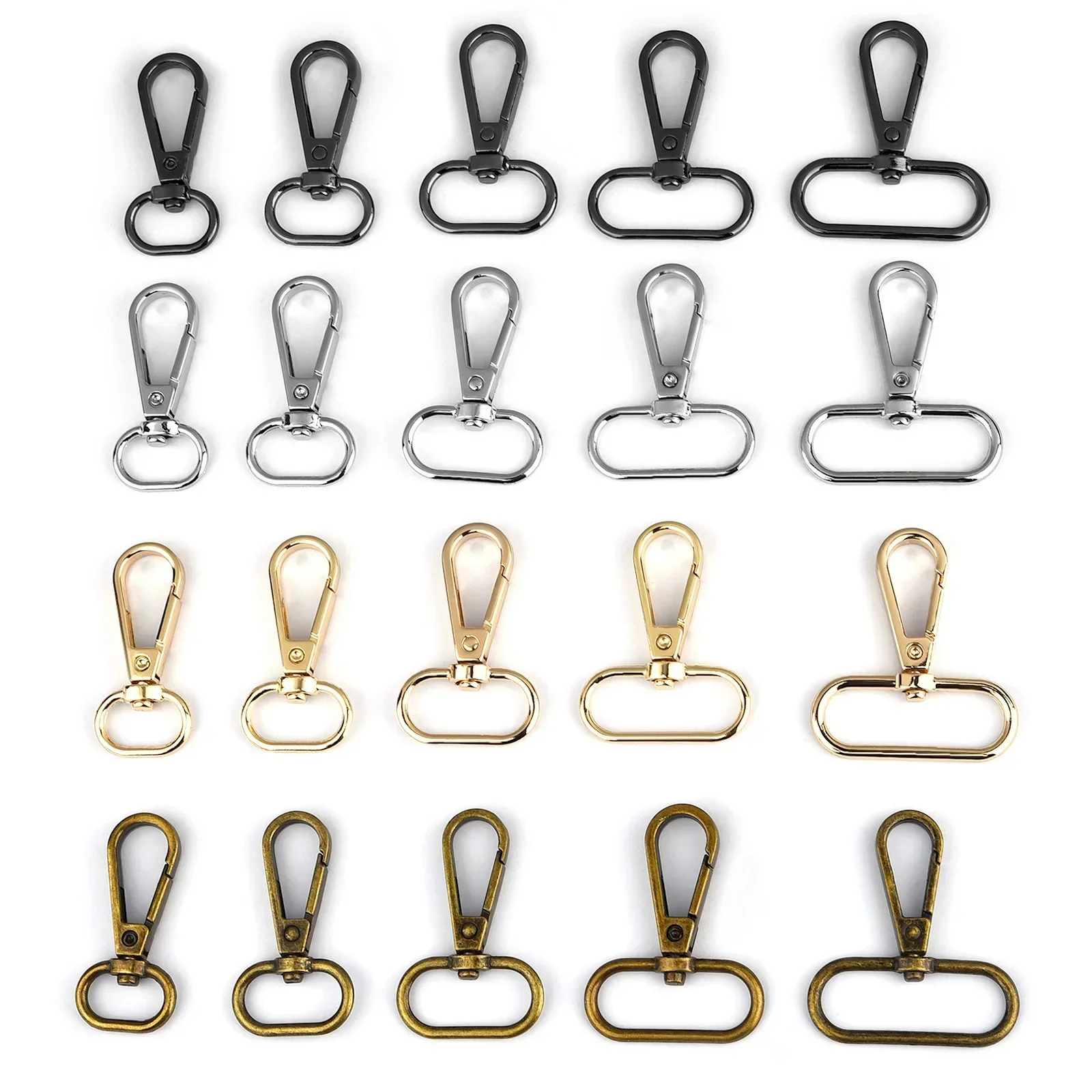 5pcs 1.6/2/2.5/3.2/3.5cm Metal Bags Strap Buckles Lobster Clasp Collar Carabiner Snap Hook DIY Key Chain Bag Part Accessories