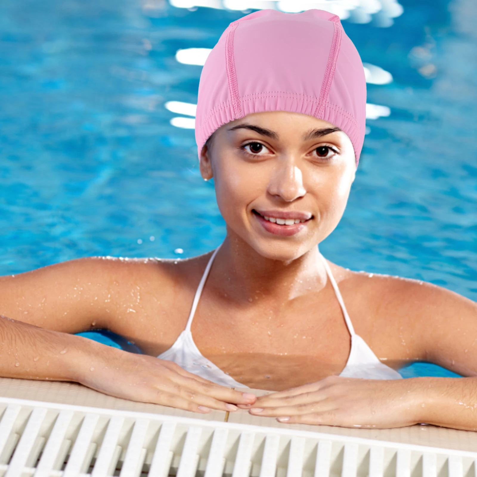 

PU Waterproof Swimming Hat for Adults Large Size Comfortable Lightweight Bathing Swim Cap Unisex Hair Protection