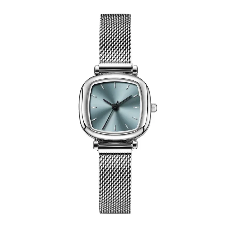 Compact Retro Quartz Watch Alloy Square Dial Simple Alloy Watchband Versatile Casual Wordless Wristwatch for Women