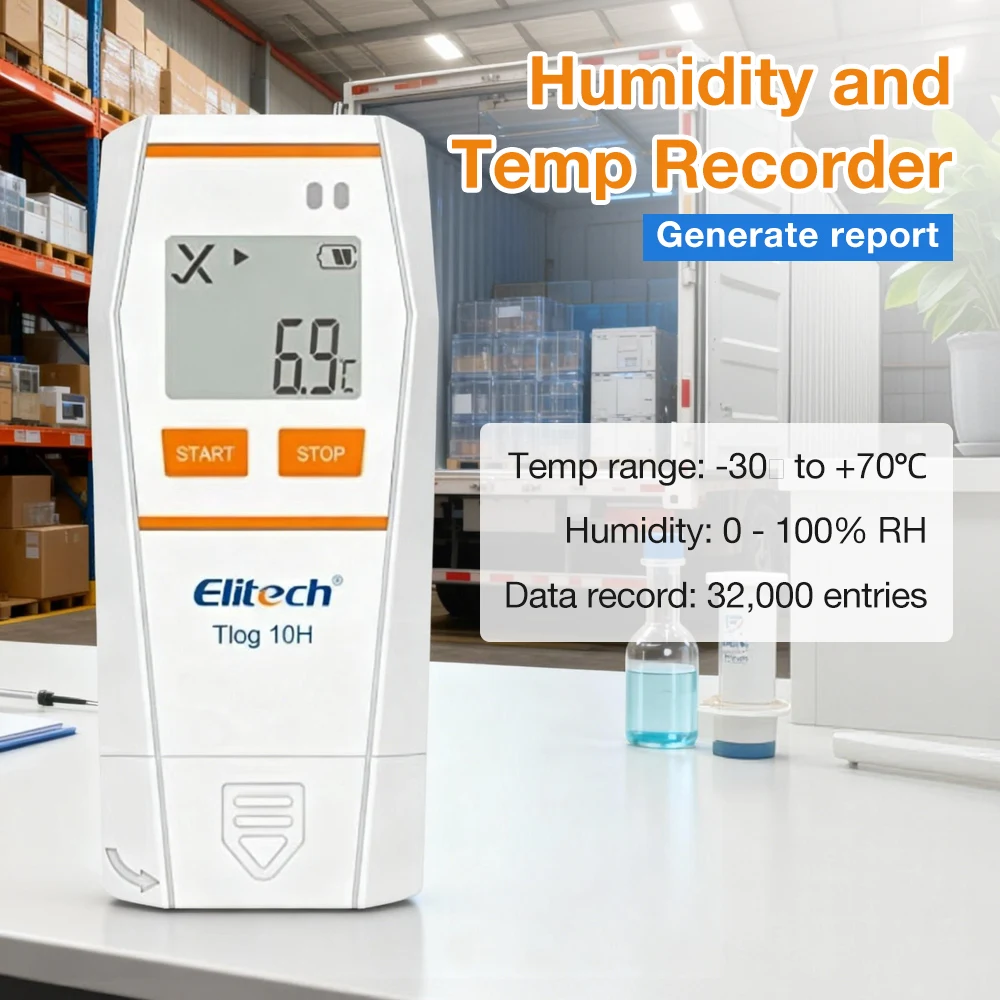 

Ультранизкотемпературный USB-регистратор данных температуры и влажности, 32000 записей, для холодовой цепи и складов