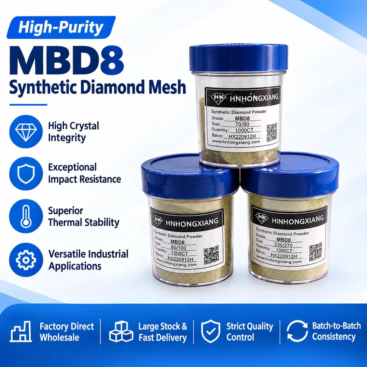 MBD8 20g HX Diamond Synthetic Powder Mesh Synthetic Diamond Powder Used In CNC Router Bit Dor Marble
