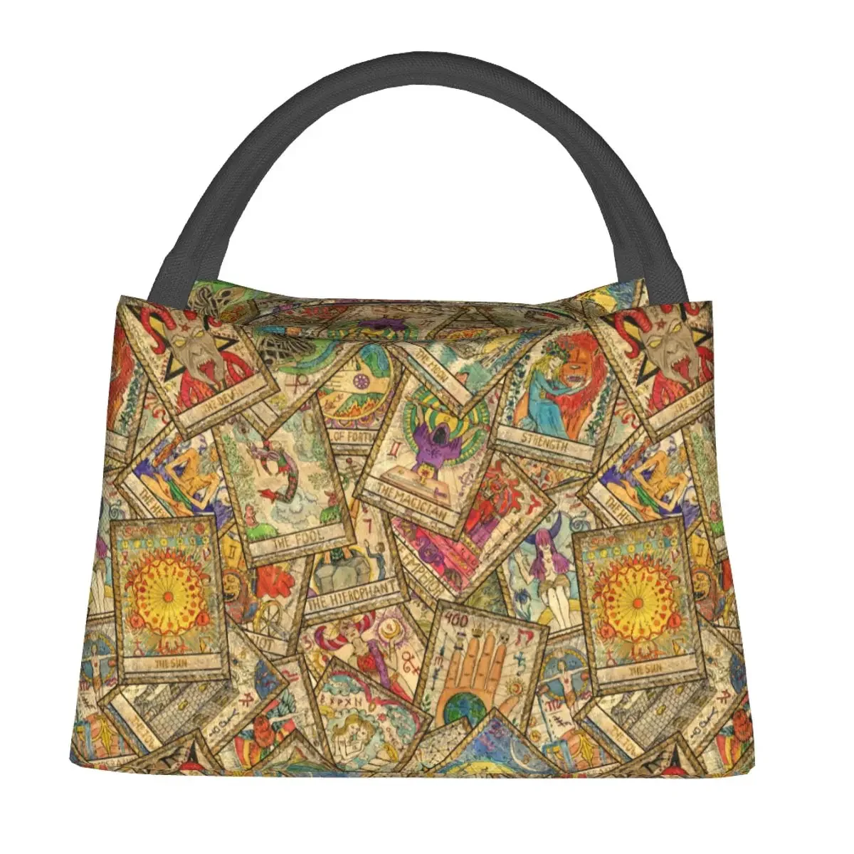 Homens à prova d'água Tarot Cards Doodle Lunch Bag, Lancheira dos desenhos animados, Leisure Office Cooler Bag, portátil, sacolas térmicas