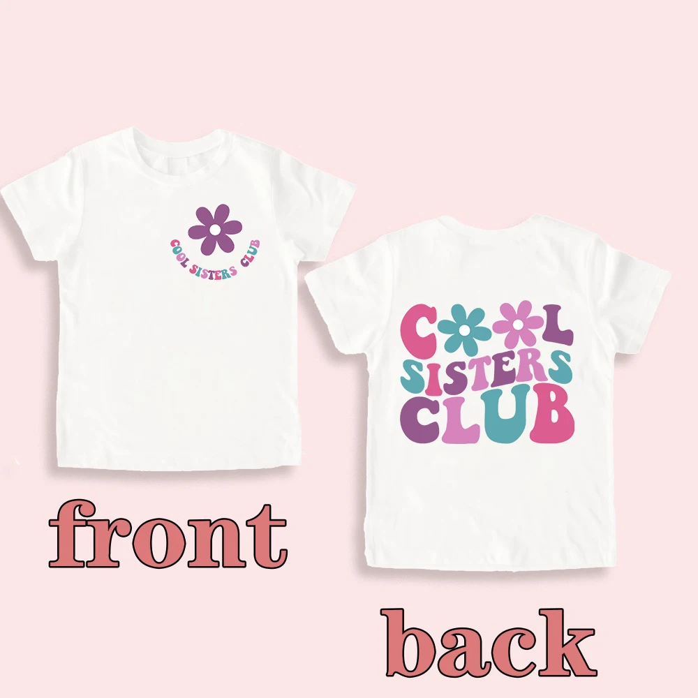 Cool Big Sister Club Print Girls Shirt Baby Announcement T-shirt Promoted To Big Sister Clothes Kids Sibling Outfit Girl Tee Top