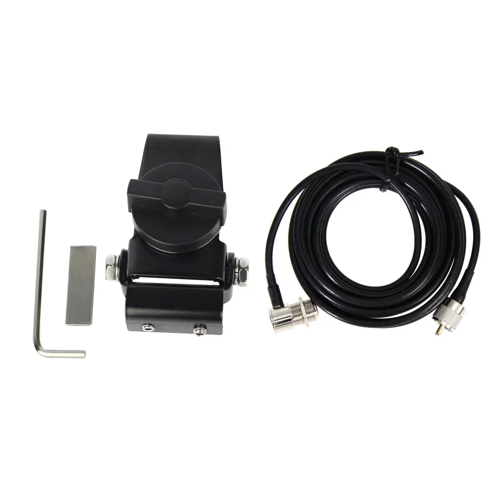 RB-20 Black Car Mobile Radio Antenna Mount Bracket with 5M RG58 Antenna Extension Cable PL-259 SO-239 For Kenwood For Yaesu