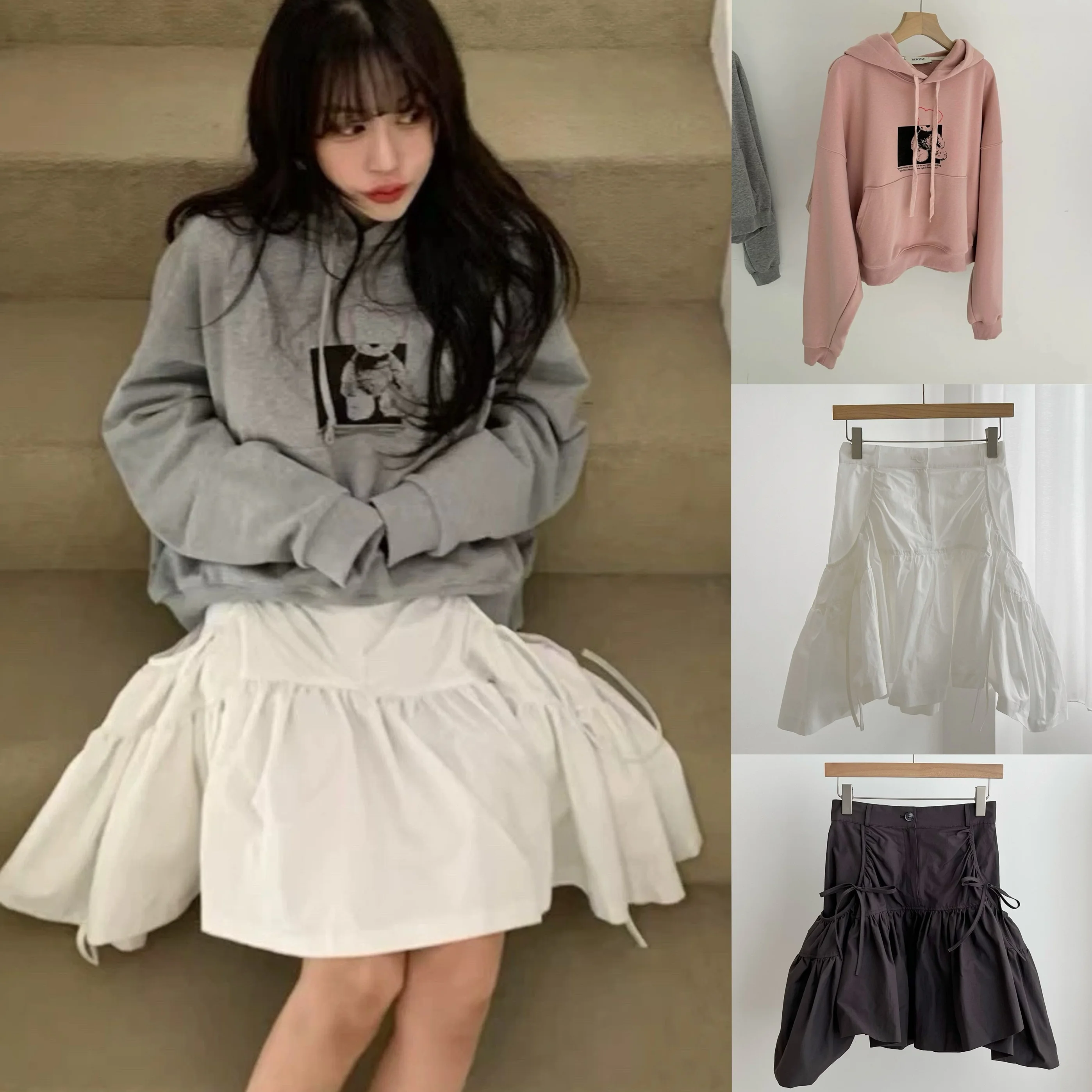 

Толстовка с капюшоном Berha с принтом медведя, свободного кроя, с длинными рукавами, осенняя новинка