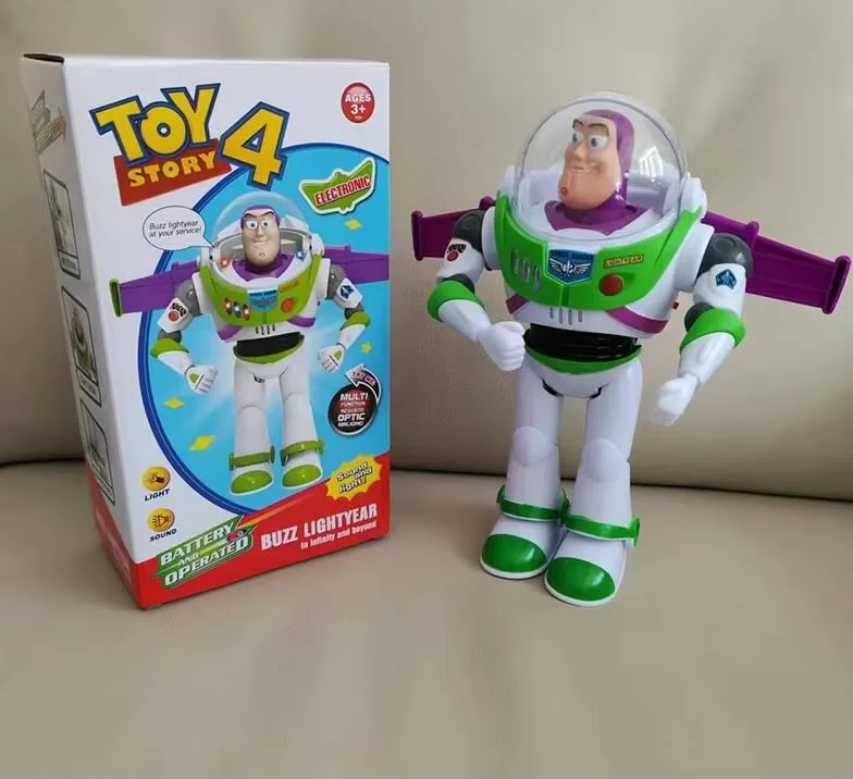 Disney Toy Story Light-Up Robot Doll-Buzz Lightyear Motorized Walking Figure with Sounds,Trendy Birthday Party Gift for Children