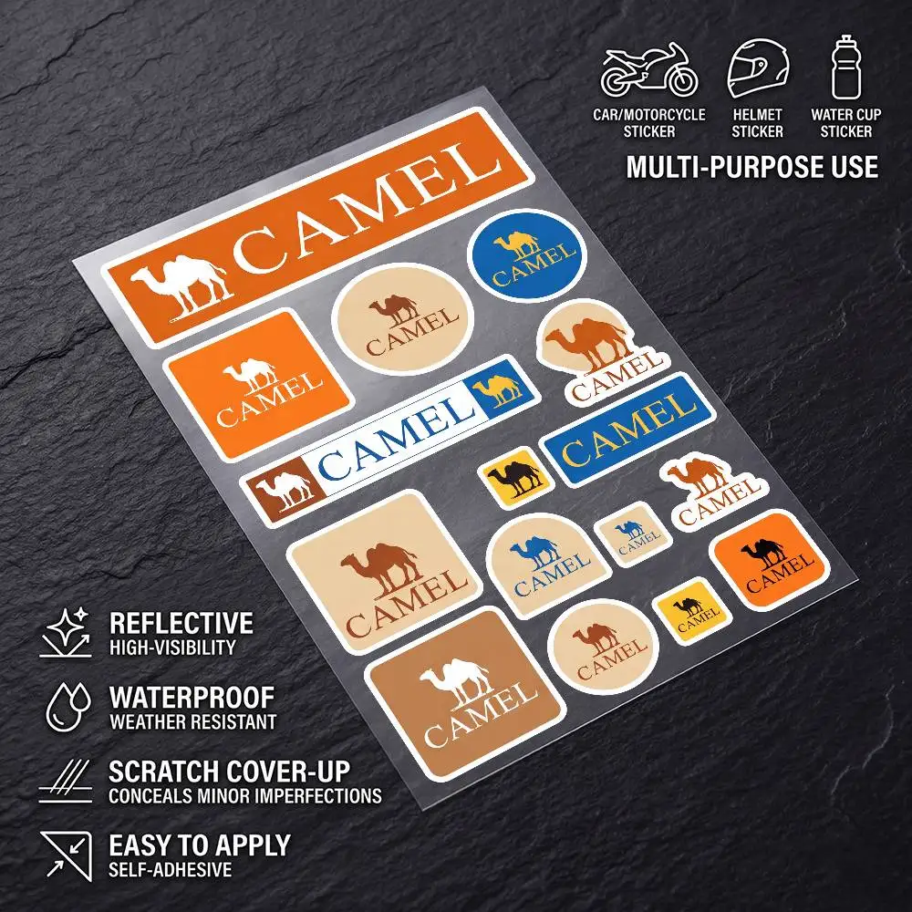 Poster C-am-el High Visibility Reflective Waterproof Decal Scratch Hide Sticker Fit Car Motorcycle Helmet Refrigerator
