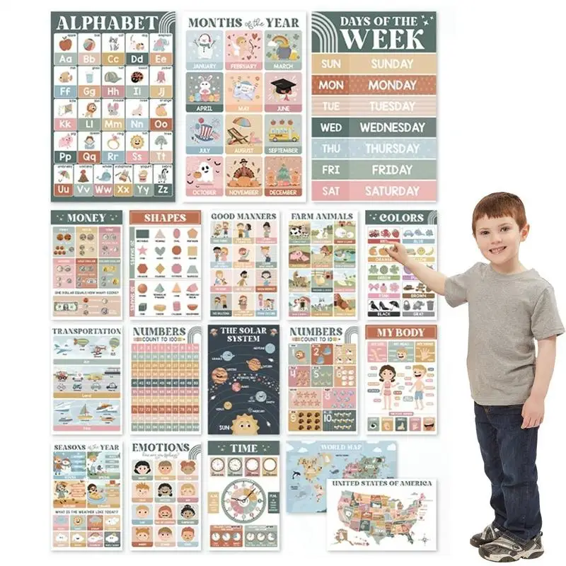 

Preschool Learning Posters 18X Kindergarten Learning Charts Colorful Calming Classroom Decor Preschool Activities For