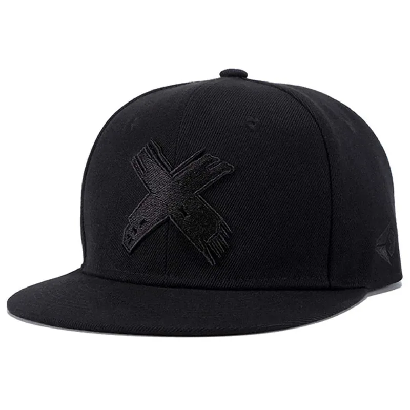 2025 패션 심플 뉴 플랫 챙 모자 X 자수 힙합 스케이트보드 모자 야외 레저 햇빛 가리개 야구 모자 유니섹스