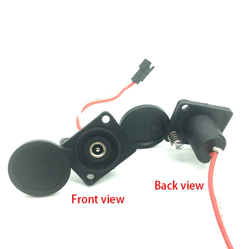 E-bike Lithium Battery Screw Integrated Interface DC2.1 /2.5 Pin With Cover Round Hole Power Connection Charging Port