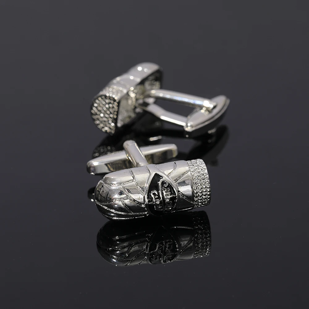 Punk Mens Metal Cigar Square Cufflinks Red Enamel Silver Tone For Shirt Suit Bukle For Formal Jewlery Birthday Gift view 5