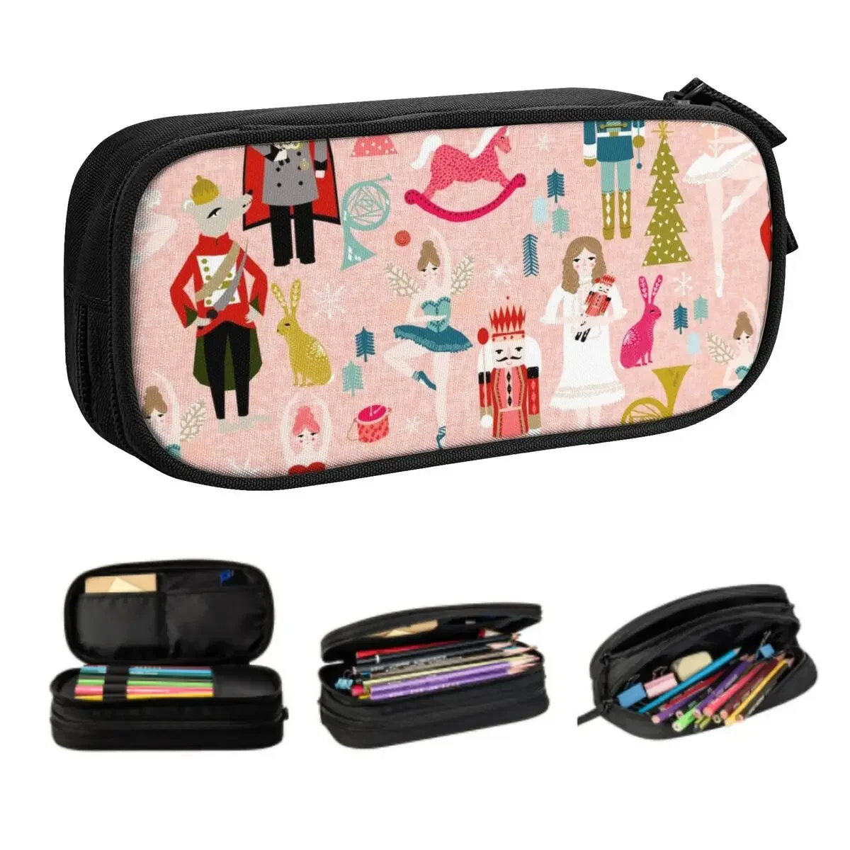 

Nutcracker Ballet Dancer Custom Cute Pencil Cases Girl Boy Large Storage Pencil Box Students Stationery