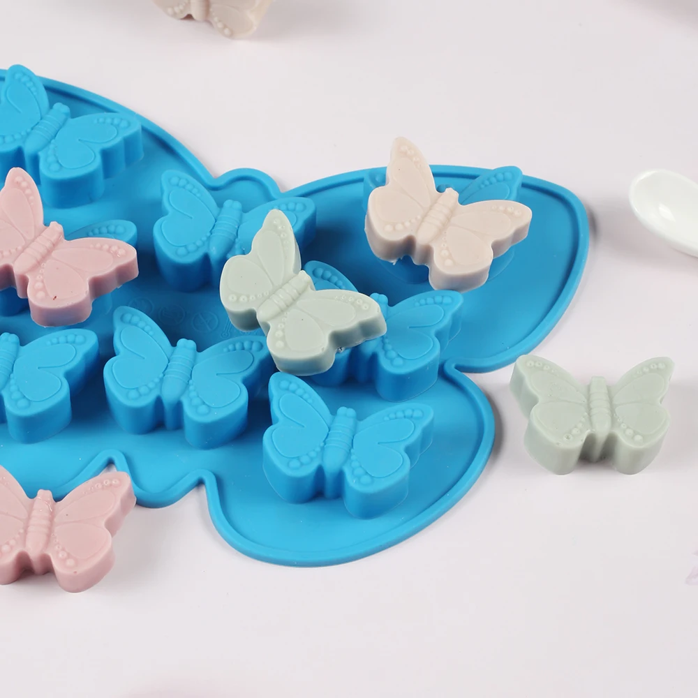 1pc 8 Cavity Butterfly Silicone Candy Mold Fondant Mold For DIY Pudding Chocolate Jelly Biscuit Desserts Ice Cube Gum