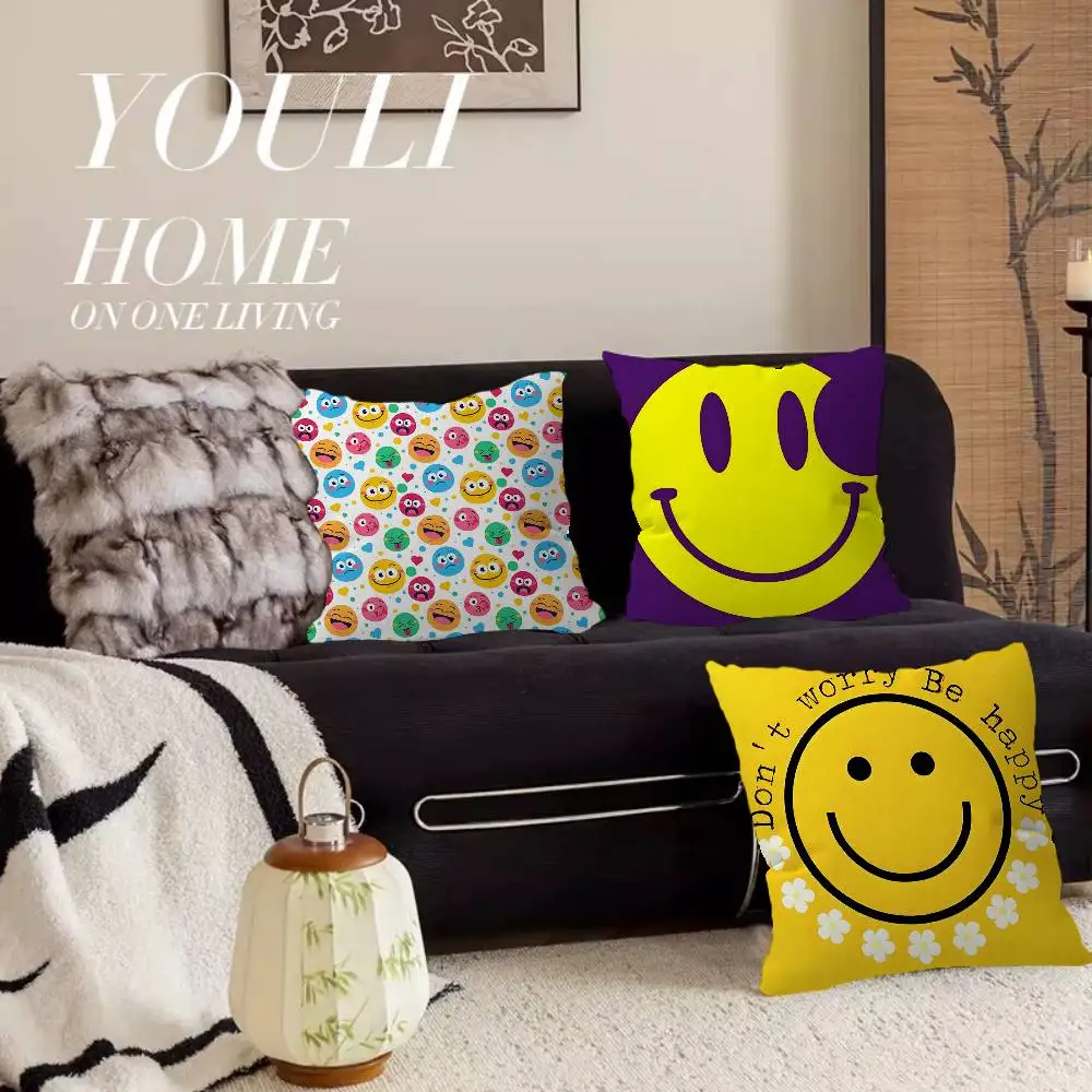S-Smile Decorative Room Aesthetics Pillow Case Home Decor Bedroom Sofa Bed Couch Pillow Cover 45x45