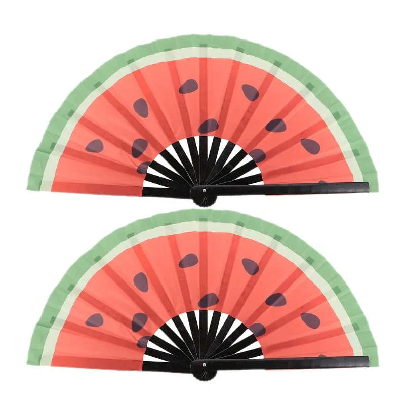 

Handheld Fan Watermelon Folding Fan Japanese Style Dancing Fans Large Performance Fan Parties Festivals Unique Gift for Wedding