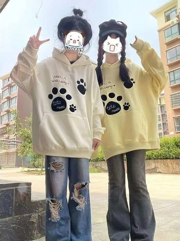 

Милая женская толстовка с принтом Dopane, свободного кроя, с длинными рукавами, повседневный топ для студентов, модная толстовка в университетском стиле