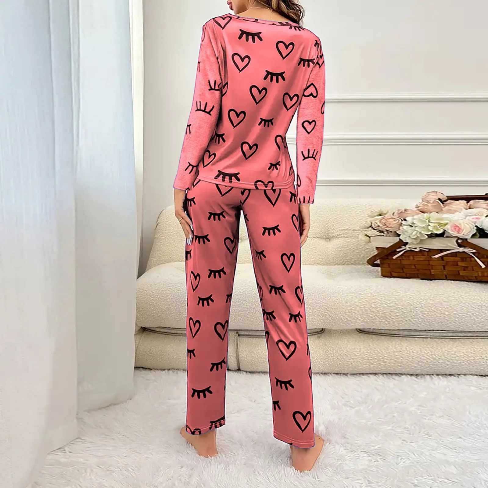 Jacquard Weave Velvet Pajamas Set 2 Piece Zip-Up Coat Top & Long Elastic Pant Winter Warm Cotton Loungewear Outfis Soft Homewear