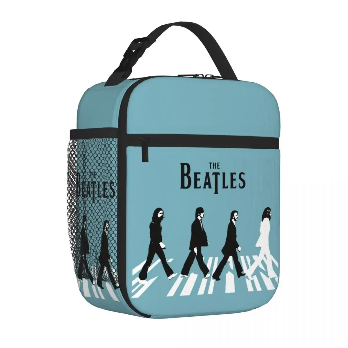 The Beatle Walking Road Merch Crew Insulated Lunch Bags Portable Picnic Bags Thermal Lunch Tote for Woman Work Children School