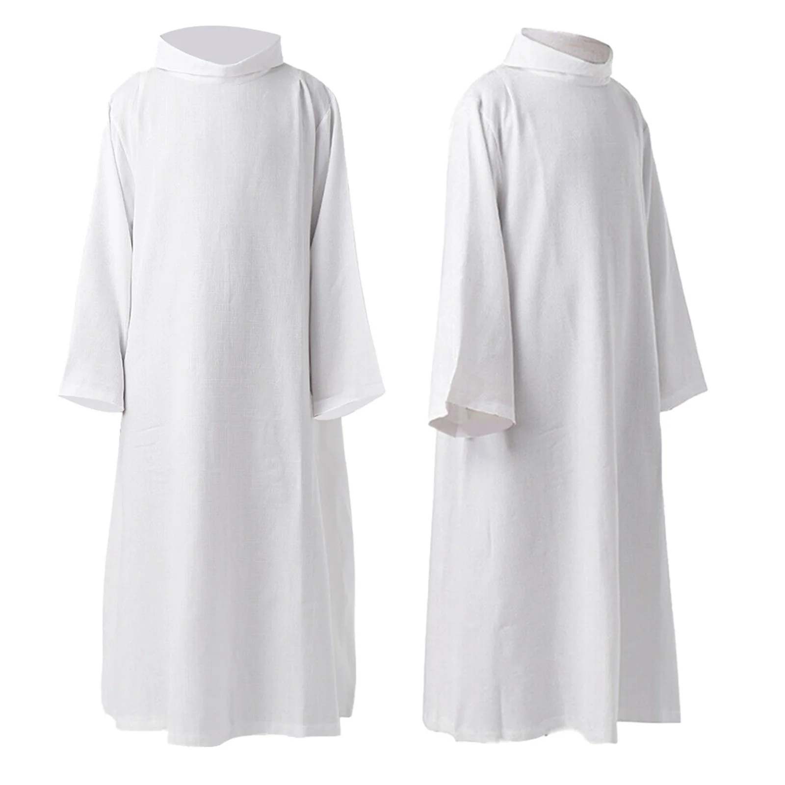 White Priest Robe Medieval Cospaly Costumes Costume Outfits Fantasia Halloween Carnival Party Fantasy Suit