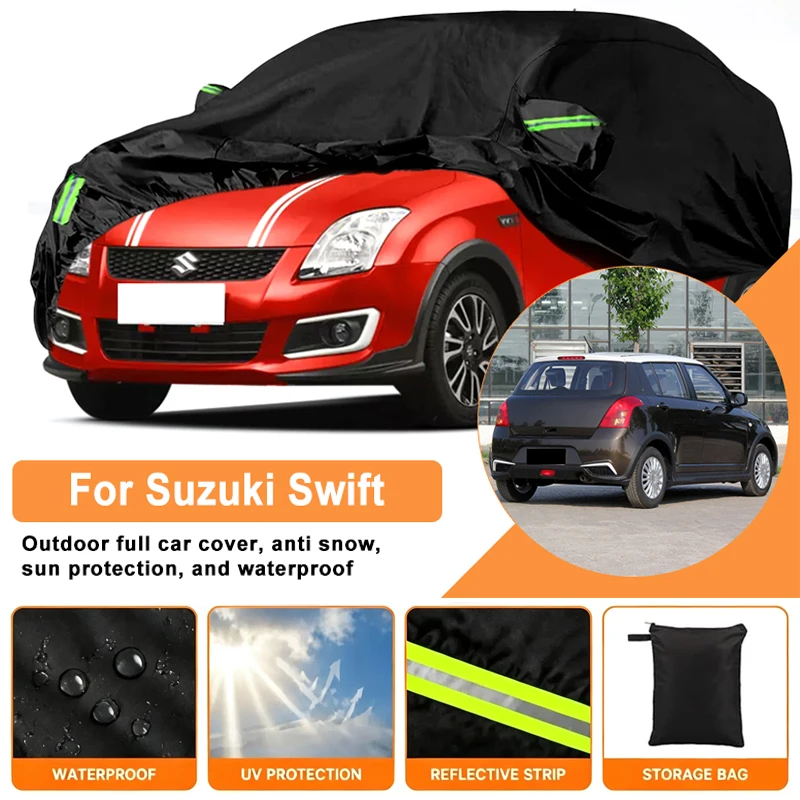 Waterproof Car Cover For Suzuki Swift Outdoor Full Car Cover Wind Sun UV Dust Rain Snow All Weather Protection