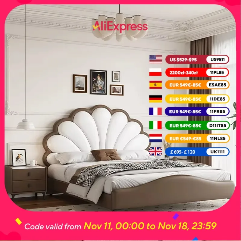 

Kids Leg European Double Bed Royal High End Twin Frame Double Bed Headboard Girl Boys Letti Matrimoniali Furniture For Bedroom