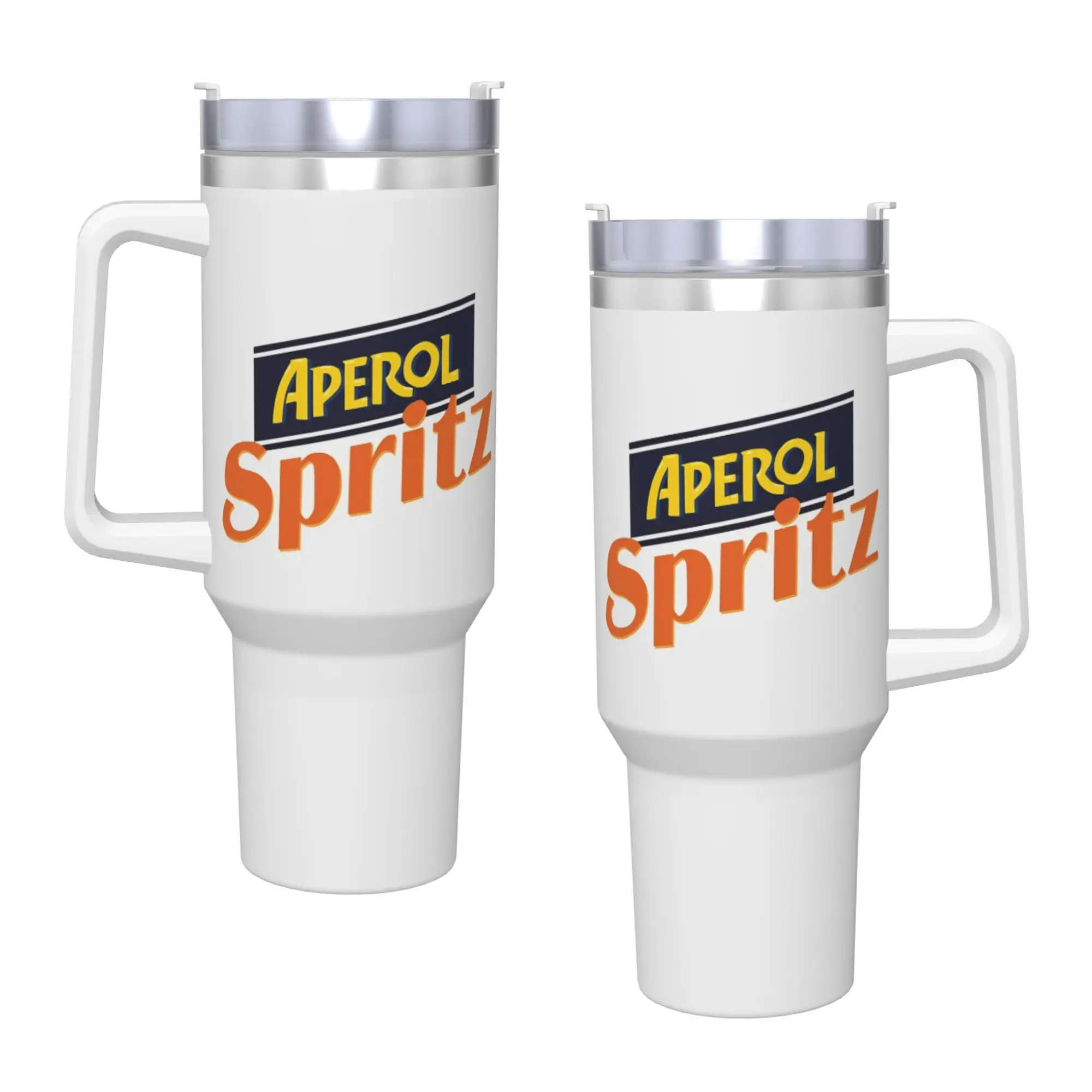Aperols Spritz Tumbler With Handle  Driving Mugs Cup Large Capacity Coffee Mug Portable Cold and Hot Milk Tea Water Bottle,